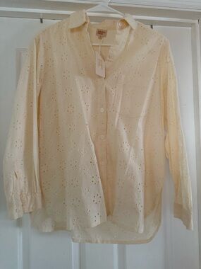 Sunshine Tienda Cream Eyelet Button-Up Shirt